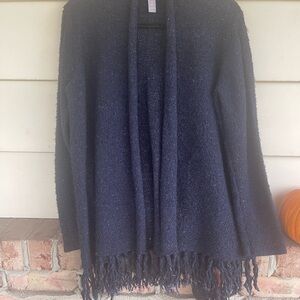 Chico's Navy Fringe Cardigan